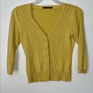 Vibrant Yellow V-Neck Cardigan